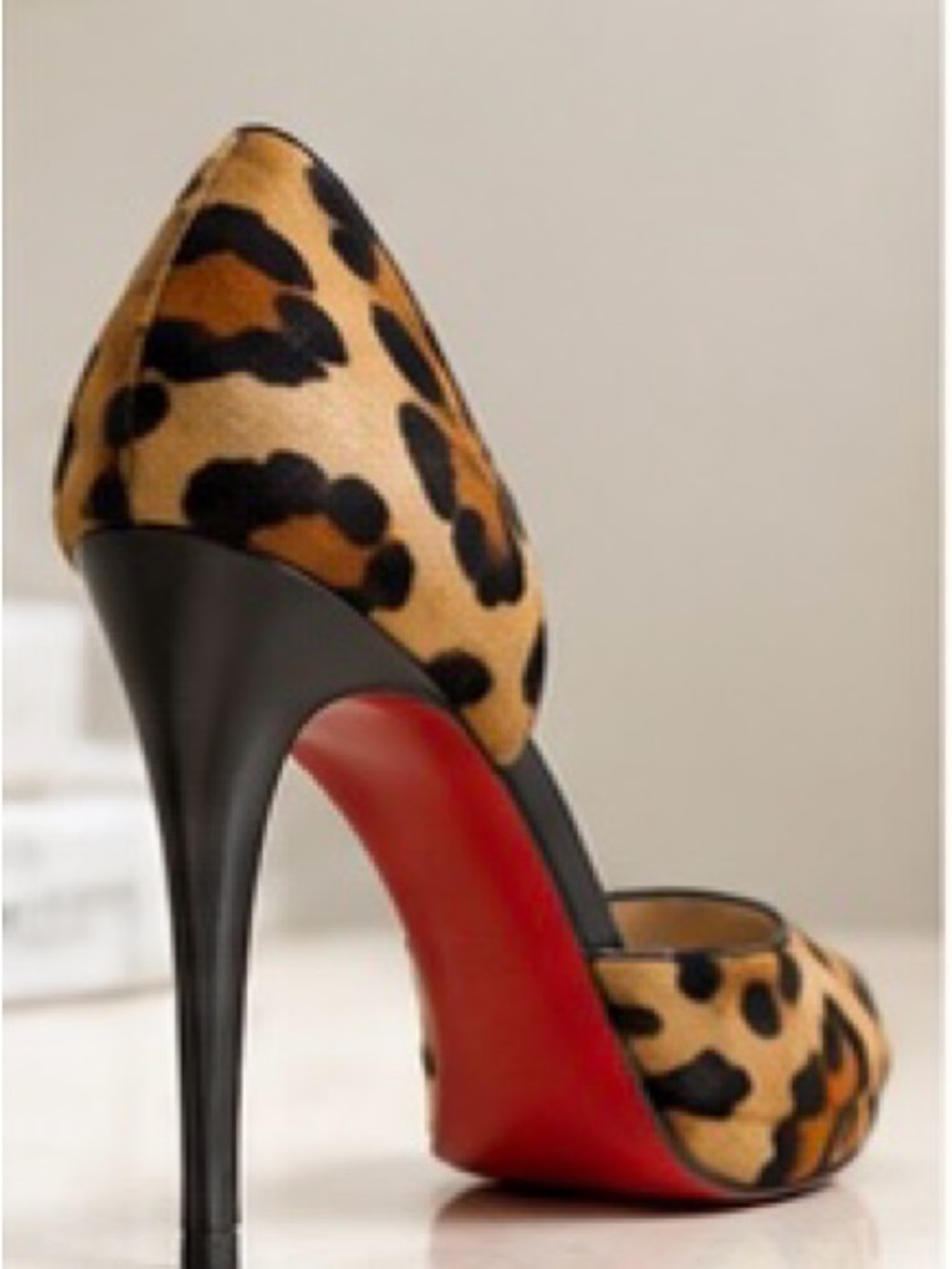 Authentic Christian Louboutin Maryl Leopard Calf Hair 120 d'Orsay Platform Pumps - Picture 6 of 10